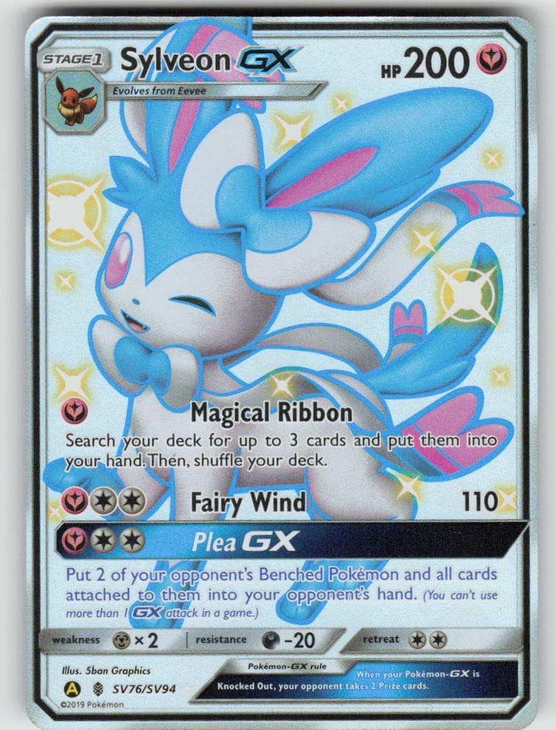 Sylveon GX Holo SV76/SV94 Shiny GX Rare Hidden Fates Shiny Vault Pokemon NM