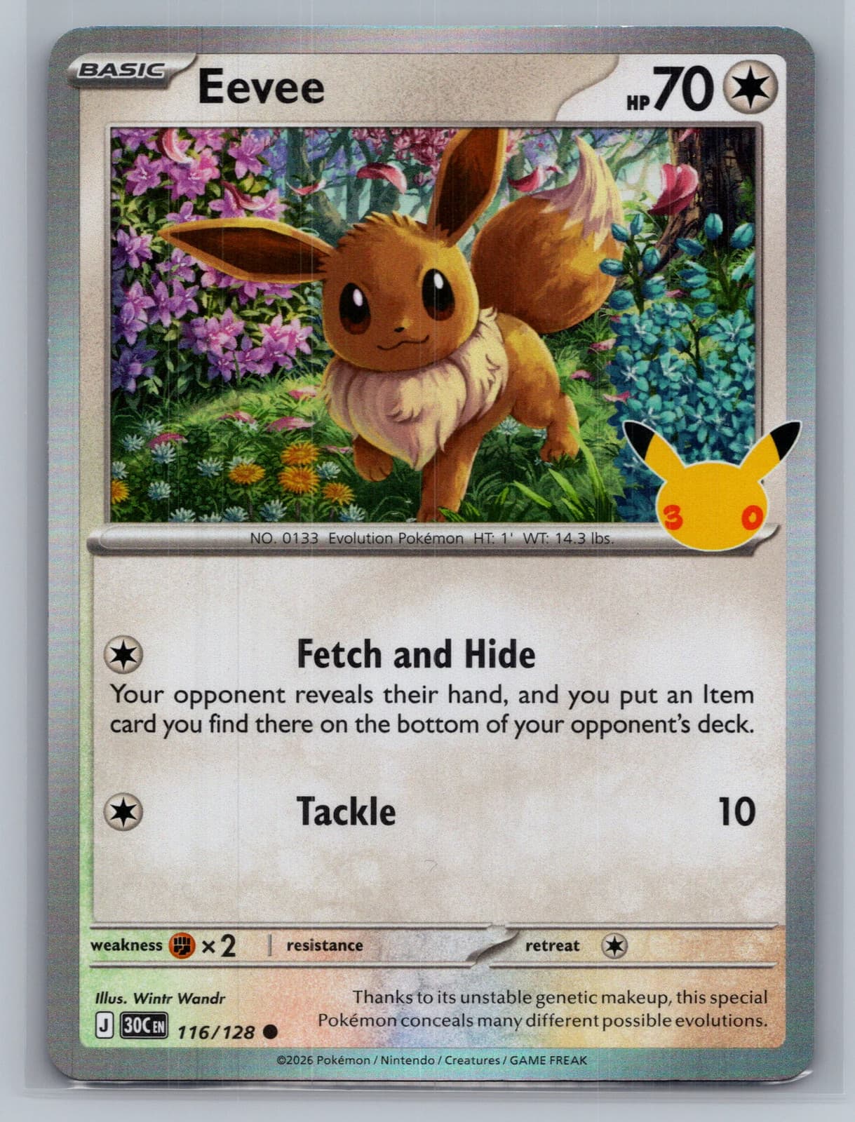 Eevee #116/128 2026 30th Celebration Pokemon TCG