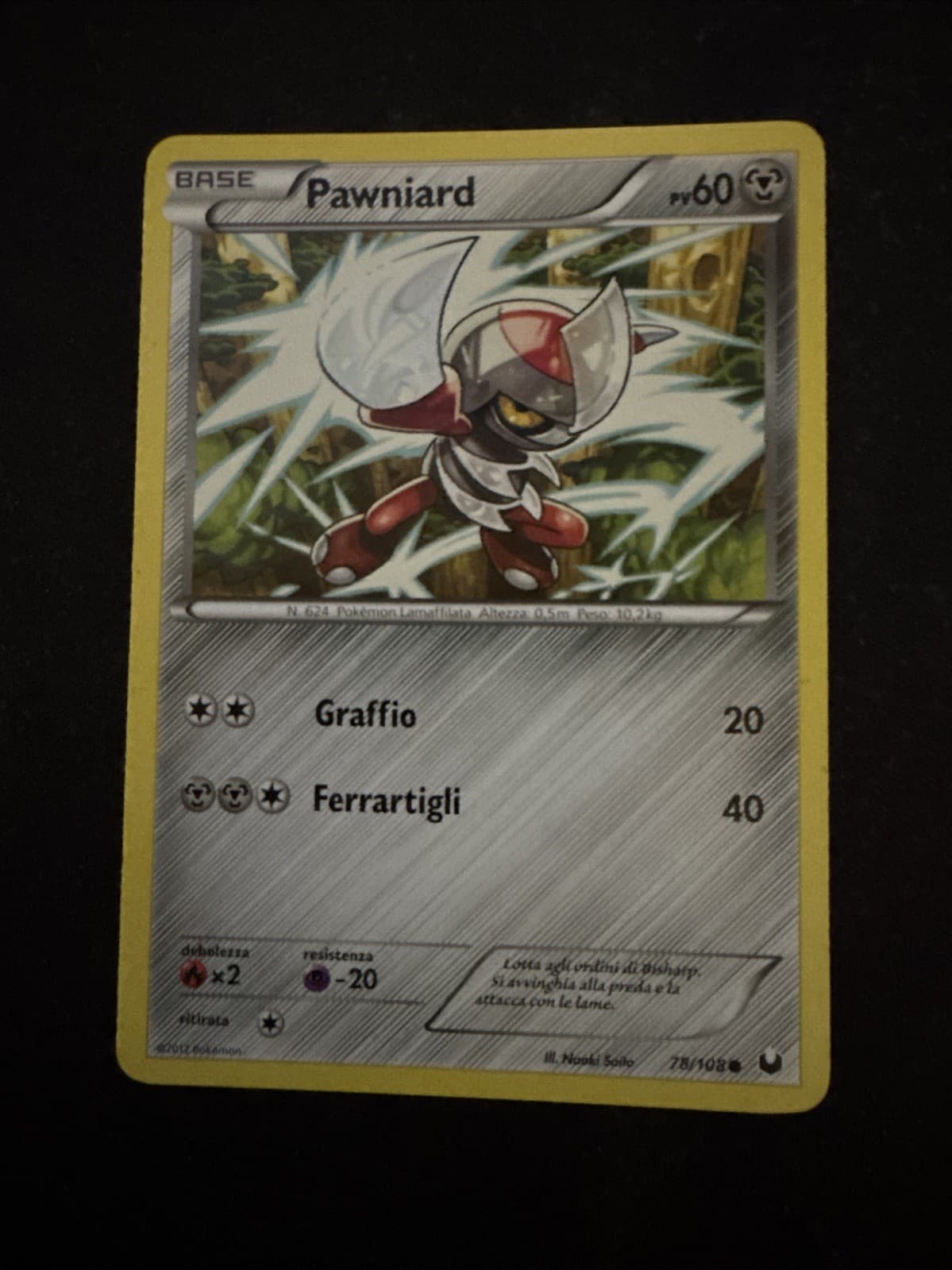 Carta Pokemon Pawniard 78/108 Esploratori Delle Tenebre in Italiano Ita 2012