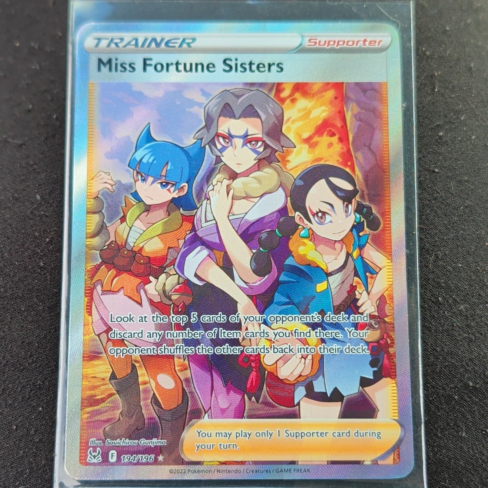 Miss Fortune Sisters 194/196 Lost Origin Full Art Ultra Rare Trainer Pokemon