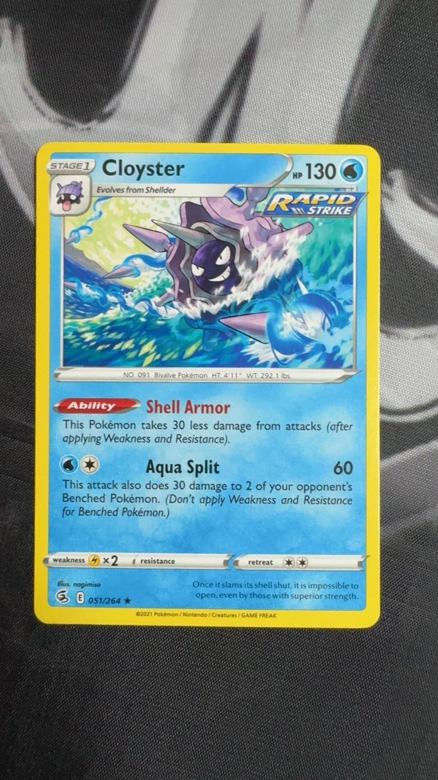 Cloyster 051/264 Rare Fusion Strike Pokemon Near Mint