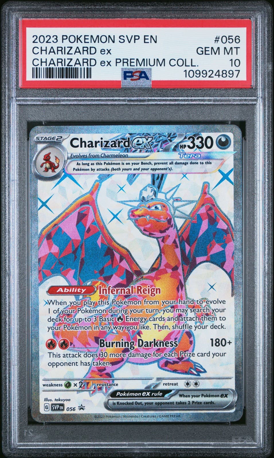 2023 POKEMON SVP EN-SV BLACK STAR PROMO #056 CHARIZARD EX PSA 10