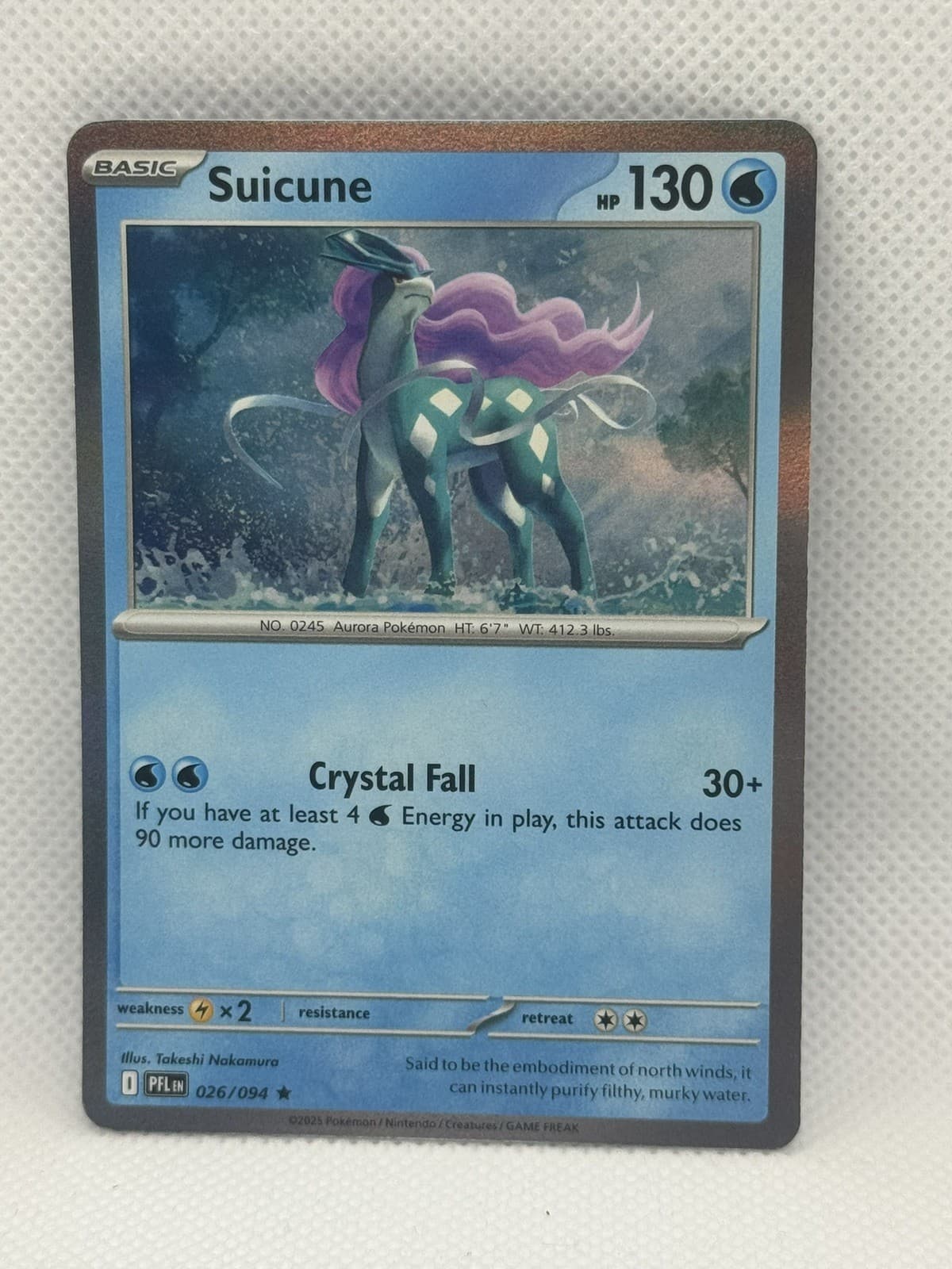 Pokemon TCG Suicune 26/94 Phantasmal Flames Holo NM