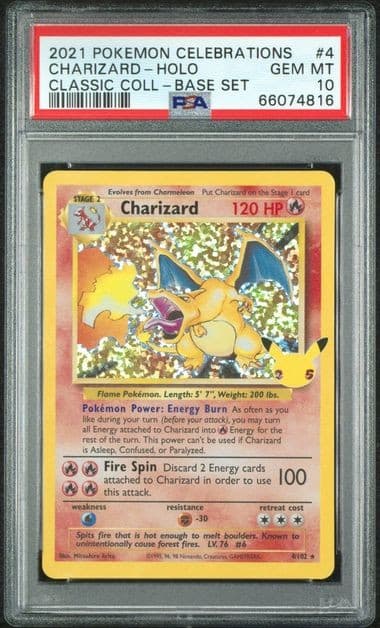 2021 POKEMON CELEBRATIONS CLASSIC COLLECTION #4 CHARIZARD-HOLO PSA 10 (816