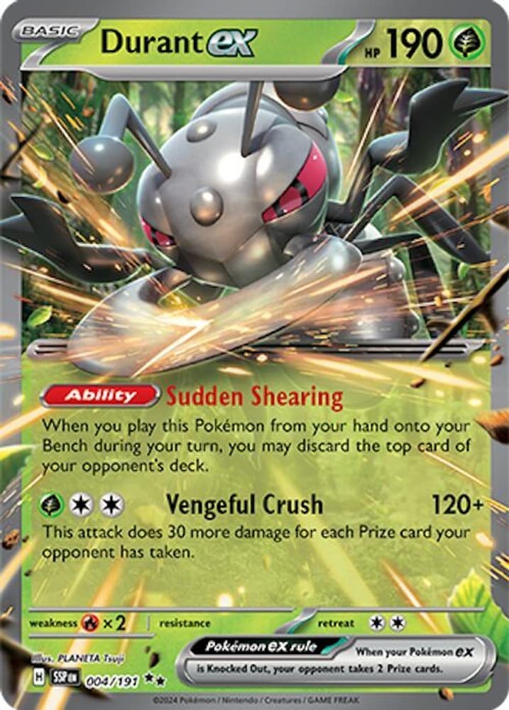 Durant ex Holofoil 004/191 Surging Sparks Pokemon Double Rare NM