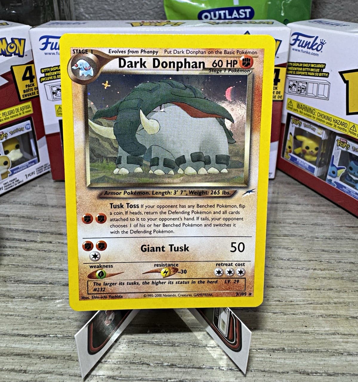 Pokemon TCG Dark Donphan Neo Destiny Holo Rare Unlimited 3/105 2000 ENG 60HP