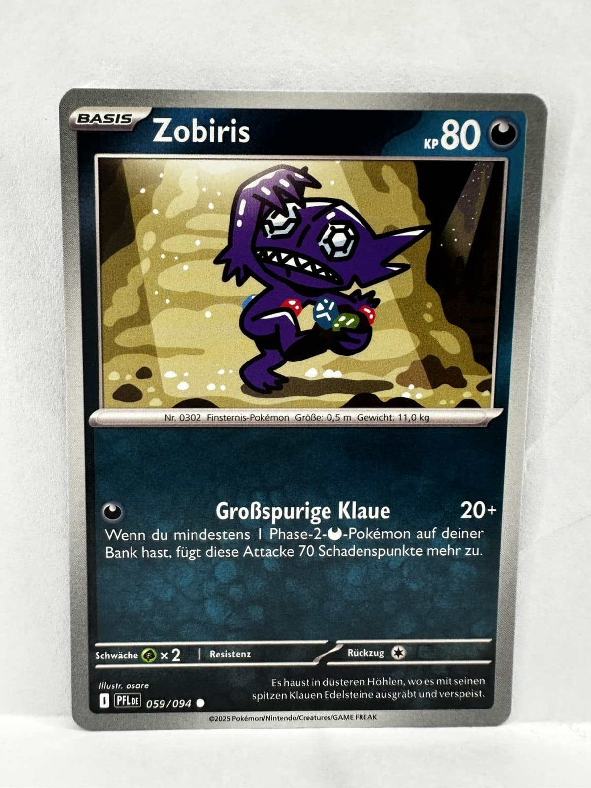 Pokémon Karte 2025 TCG Zobiris 59/94 Fatale Flammen Deutsch