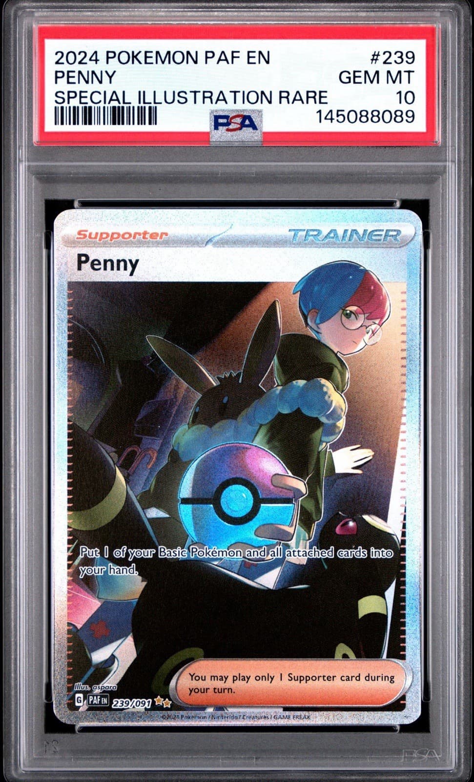 Pokemon TCG Penny SIR 239/091 Paldean Fates GRADED PSA GEM MINT 10