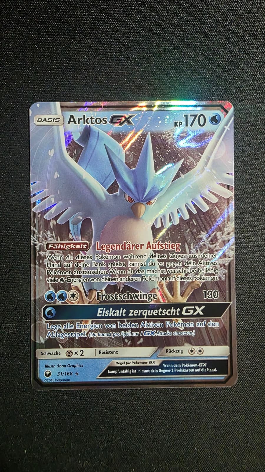 Arktos GX 31/168 Holo GX Rare Celestial Storm Pokemon Karte Deutsch NM