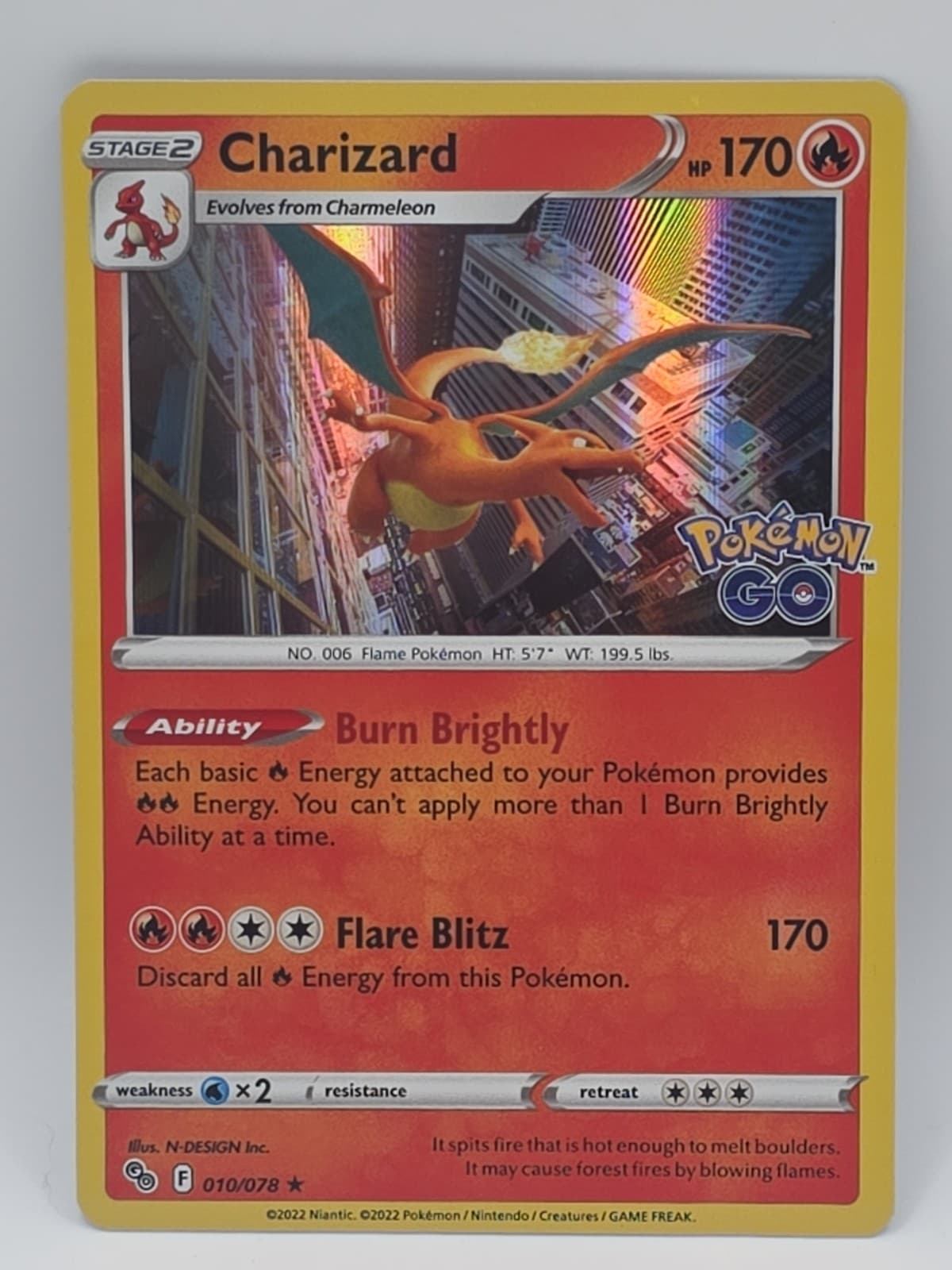 124PK010 - Charizard - 10/78 -Pokemon Go - Rare Holo
