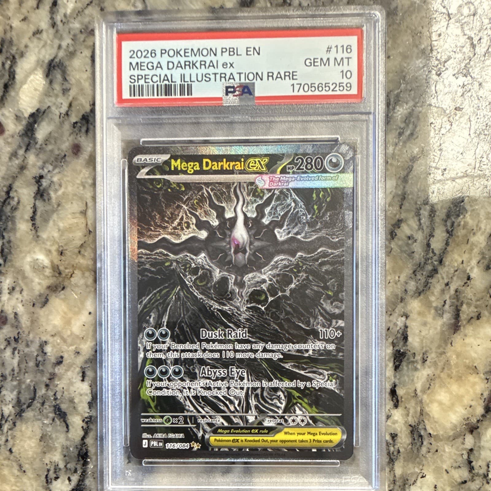 Mega Darkrai ex 116/084 Me05 Pitch Black Holo SIR PSA 10 Cert 170565259