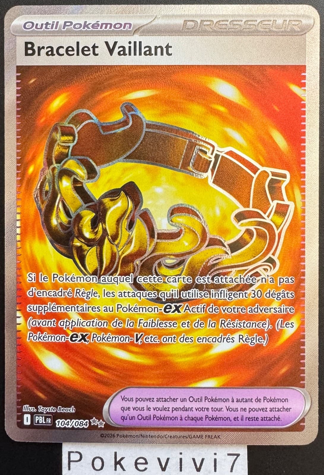 Carte Pokemon BRACELET VAILLANT 104/084 Full Art FA ME05 Nuit Noire PBL FR NEUF