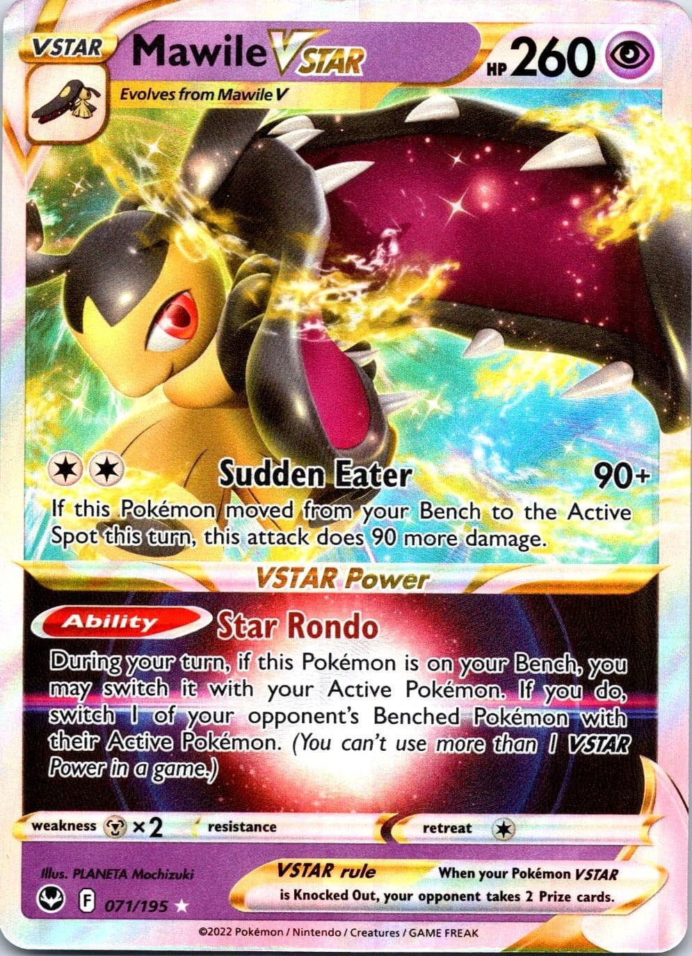 Mawile VSTAR 071/195 Holo Ultra Rare Silver Tempest Pokemon Near Mint