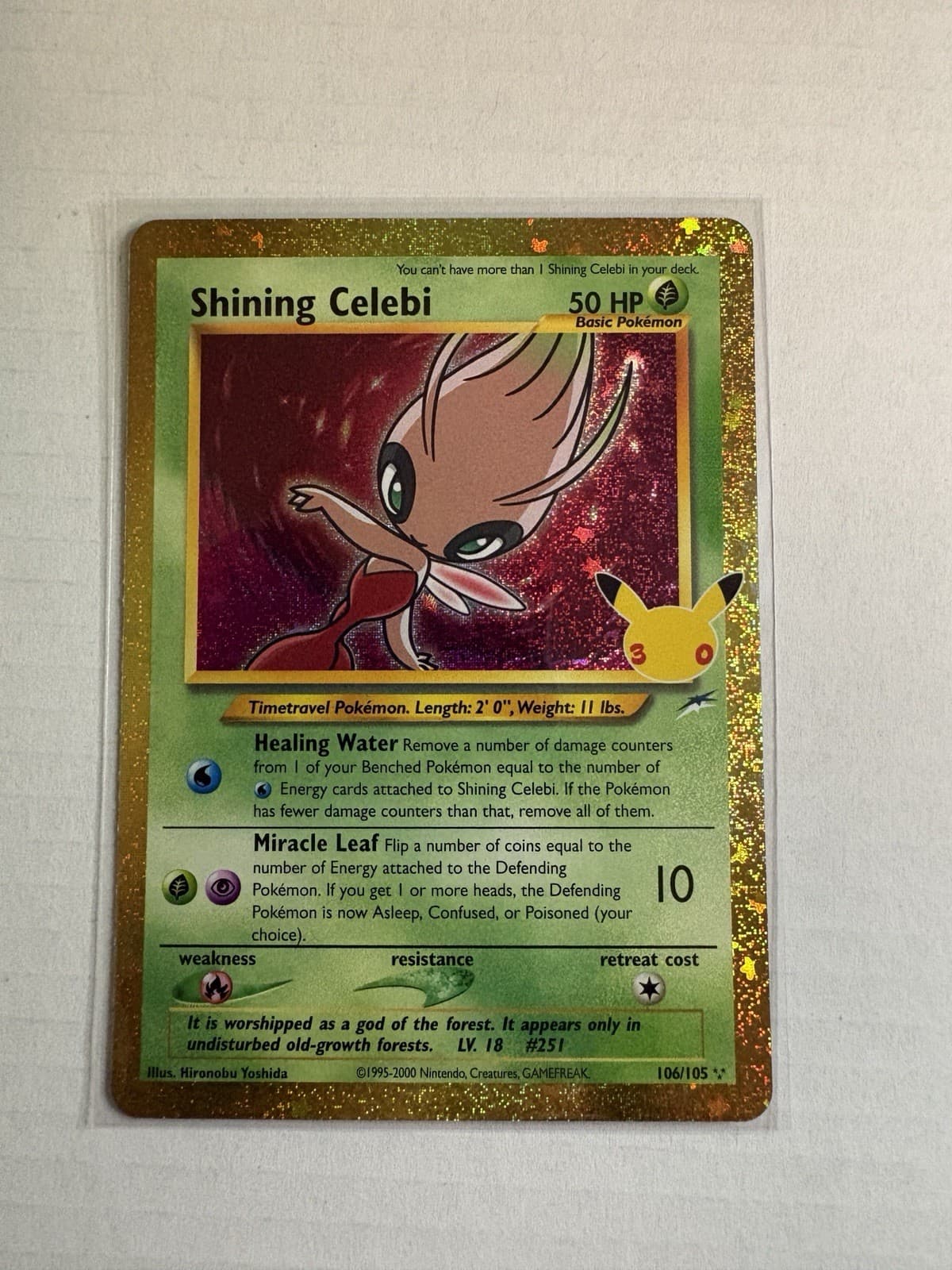 Shining Celebi 106/105 Me: 30th Celebration English Pokemon Card