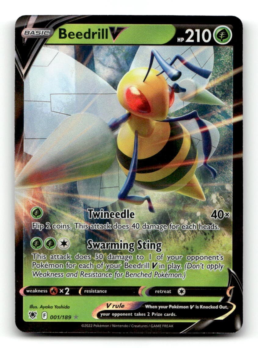 Beedrill V 001/189 Holo Ultra Rare Astral Radiance Pokemon Lightly Played