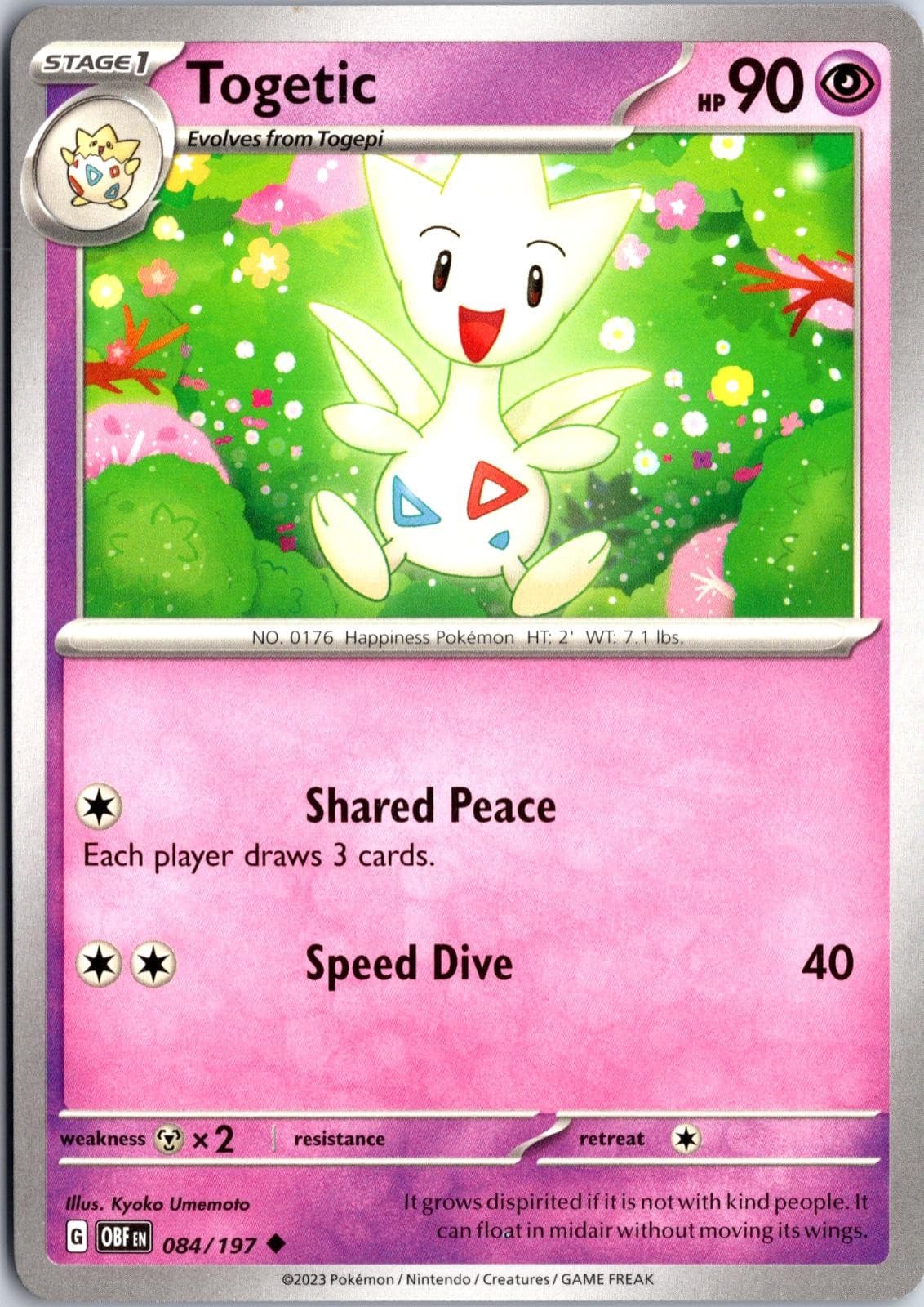 Togetic 084/197 Near Mint Uncommon Obsidian Flames Pokemon