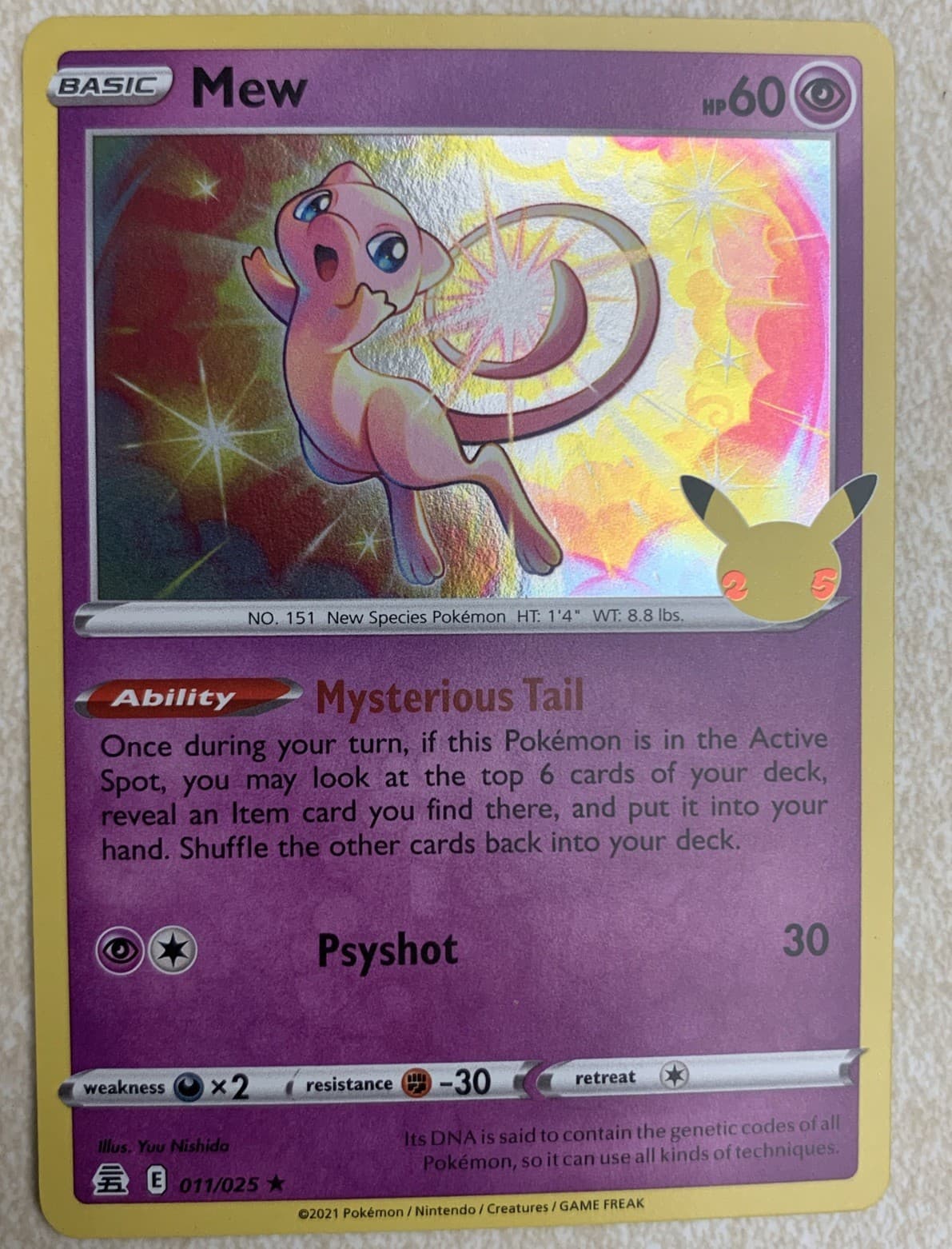 Pokemon TCG Mew Celebrations Holo RARE 11/25 2021 25th Anniversary