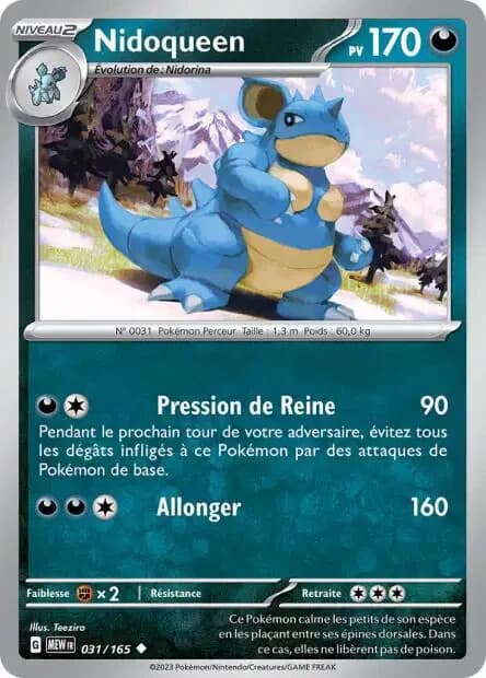 Carte Pokémon Nidoqueen 31/165 MEW 151 EV3.5 FR NEUF