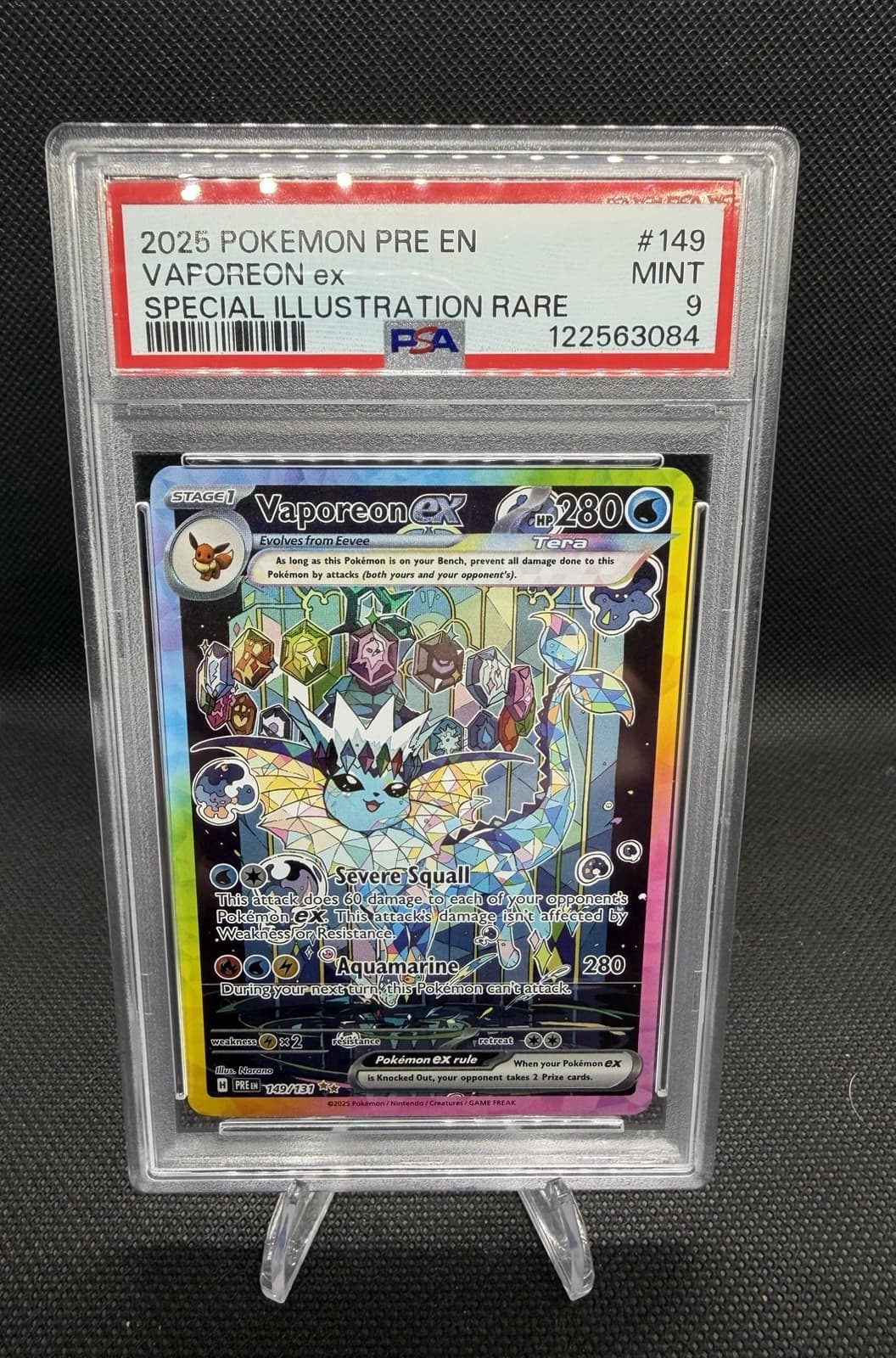 2025 Pokemon Prismatic Evolutions Vaporeon ex 149/131 SIR PSA 9 MINT