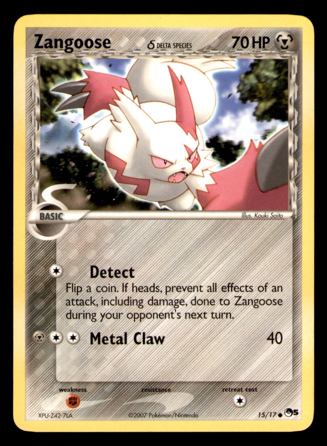 Zangoose 15/17 Common POP Series 5 Pokemon Near Mint