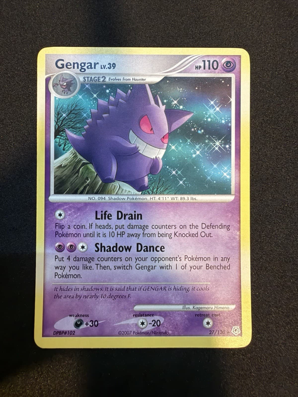2007 Pokemon Diamond & Pearl Gengar #27/130 Rare Non-Holo Vintage