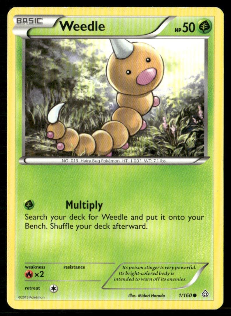 Weedle 1/160 Common Primal Clash Pokemon Heavily Played