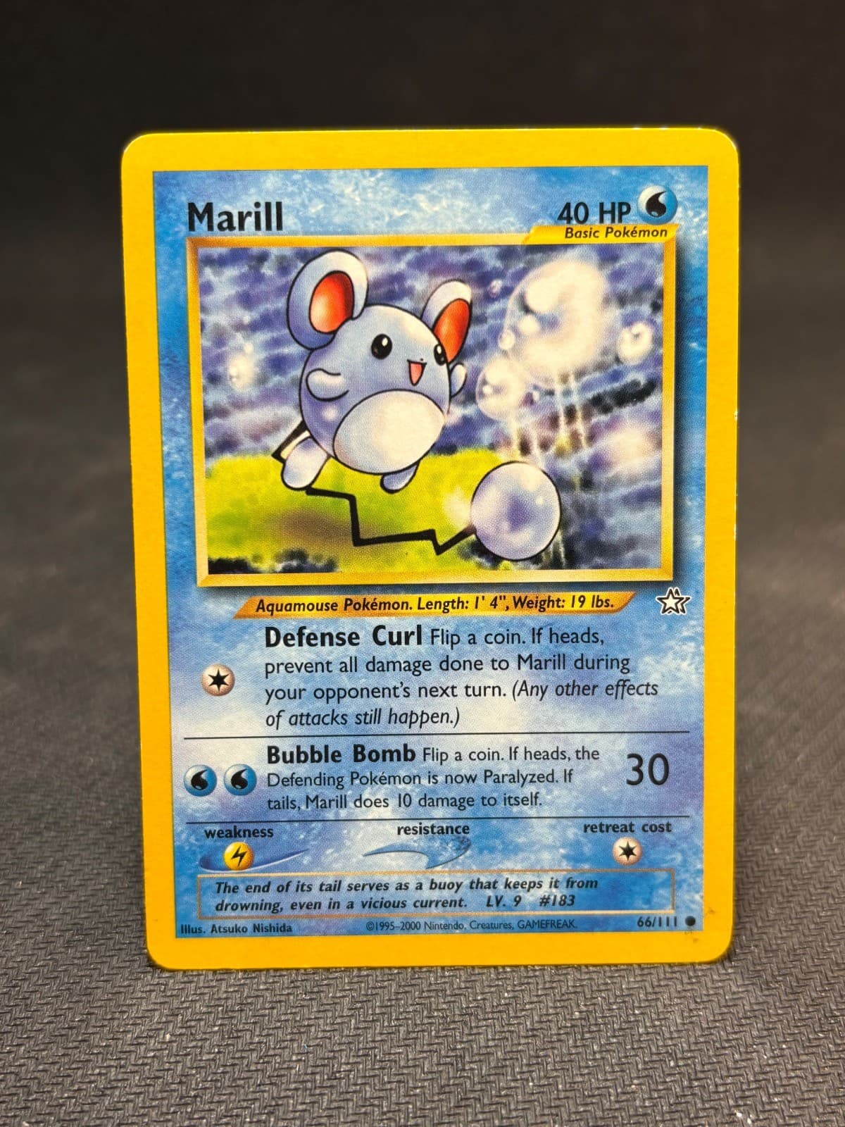 Marill 66/111 Common Neo Genesis Pokemon Unlimited Moderately Played