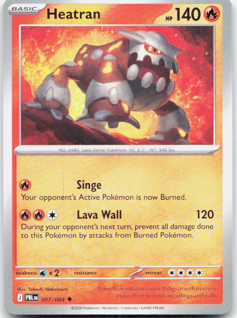 Heatran 07/84 7 ME05 Pitch Black U NM English Pokémon