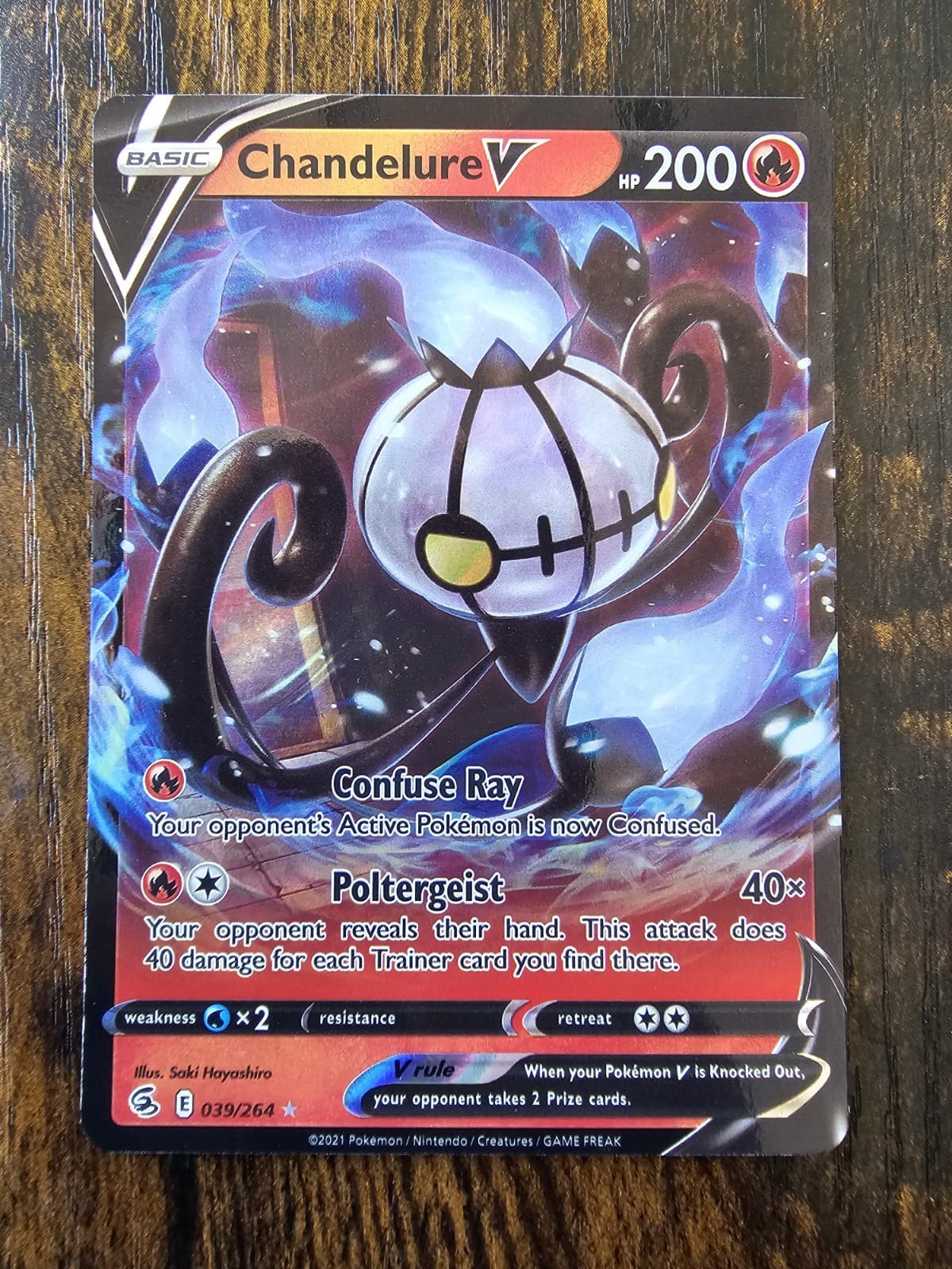 Pokemon TCG Chandelure V 39/264 Fusion Strike Holo Near Mint