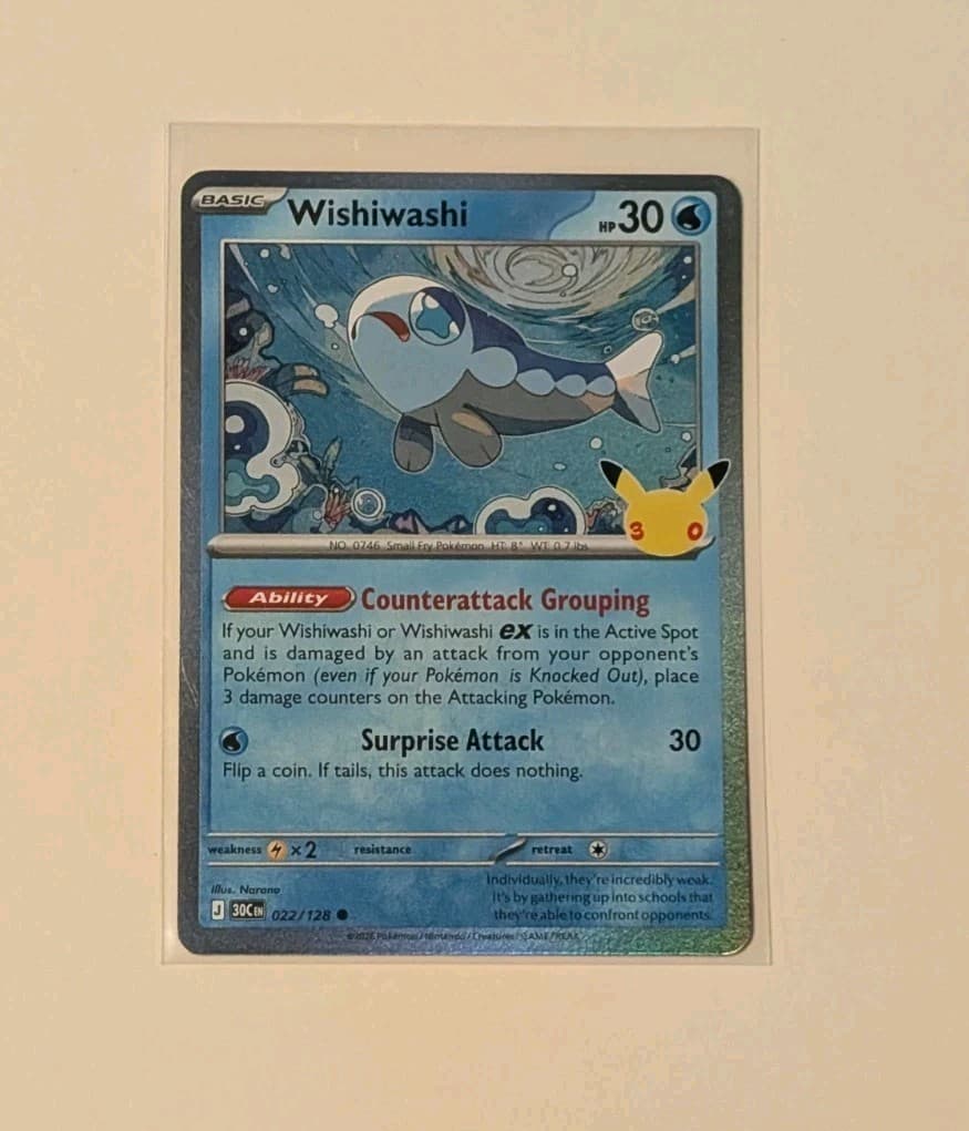 Wishiwashi 022/128 Pokemon 30th Anniversary Celebration Foil