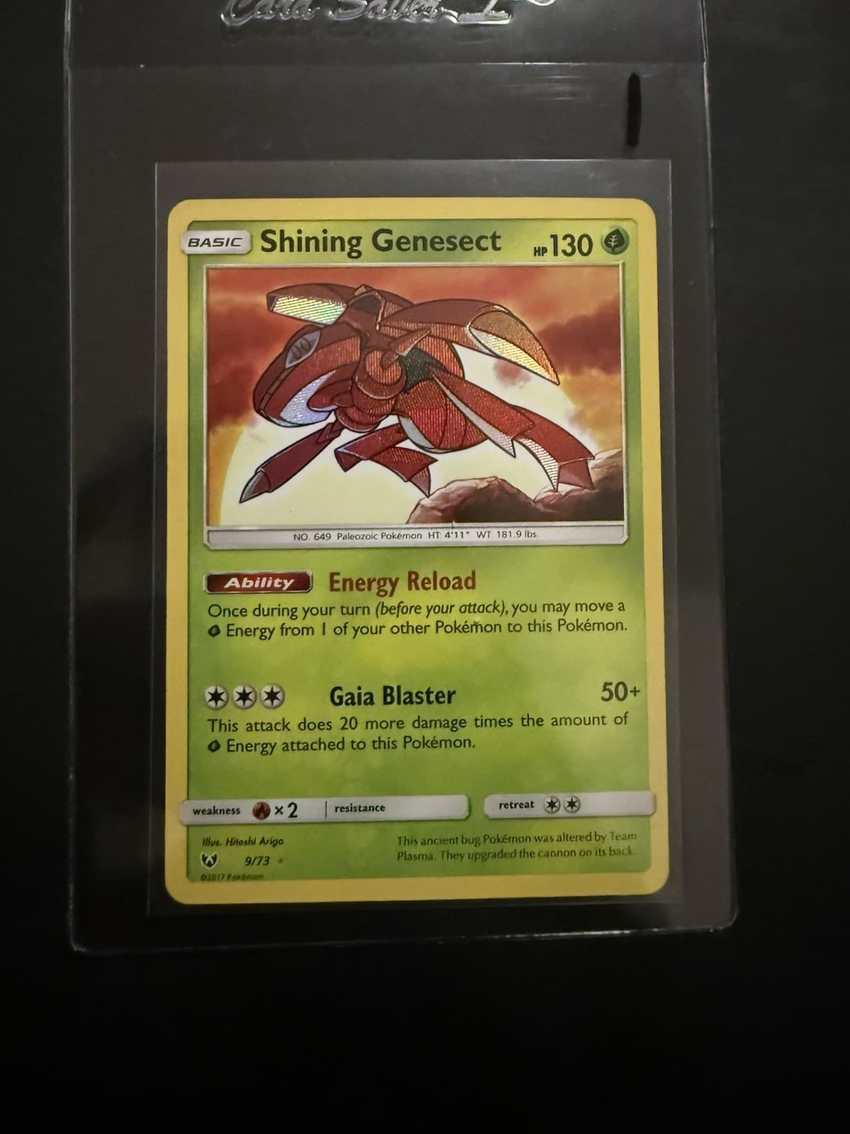 Shining Genesect 9/73 Rare Shining Shining Legends Pokemon Holo