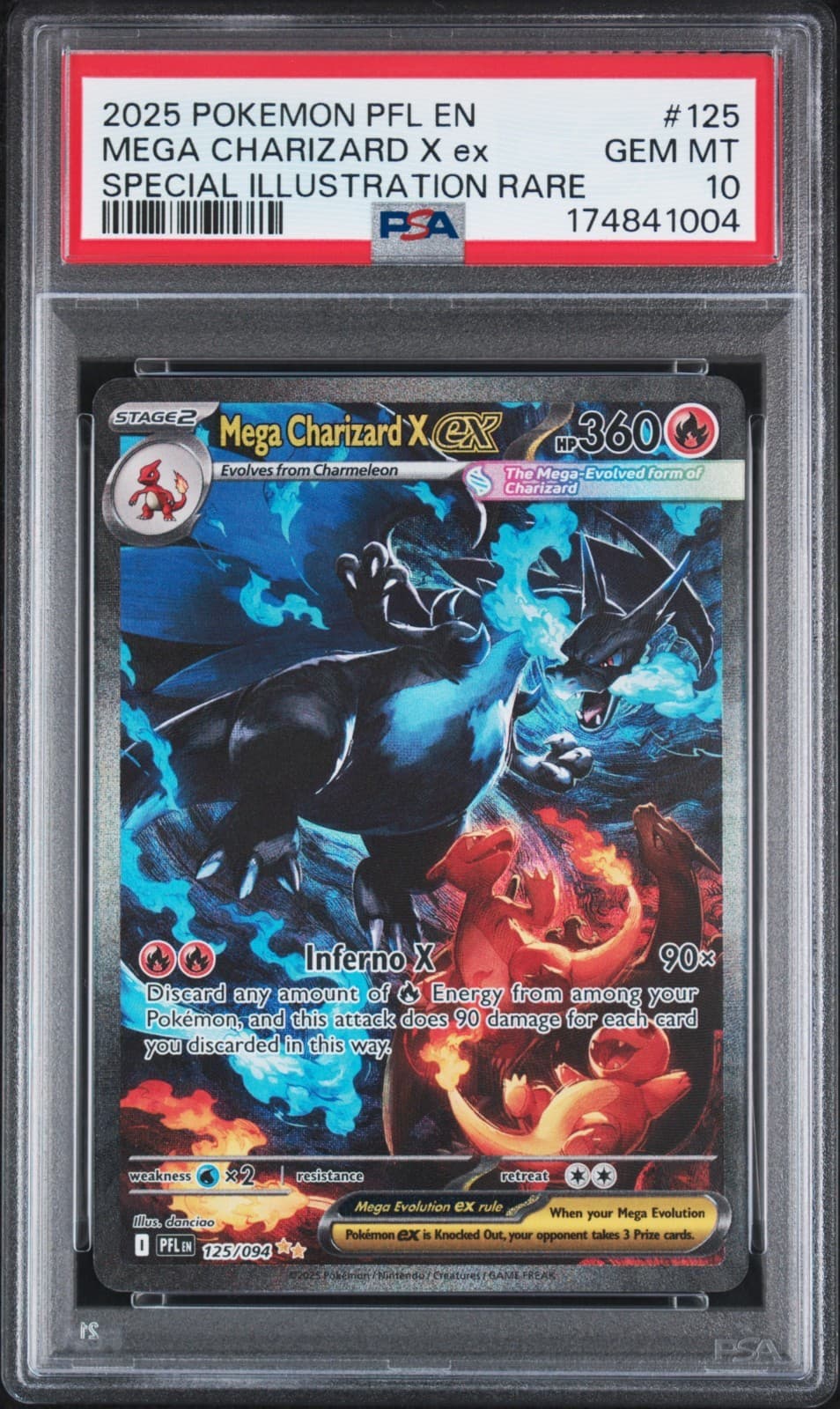 2025 POKEMON PHANTASMAL FLAMES SIR MEGA CHARIZARD X ex #125 GEM MT PSA 10