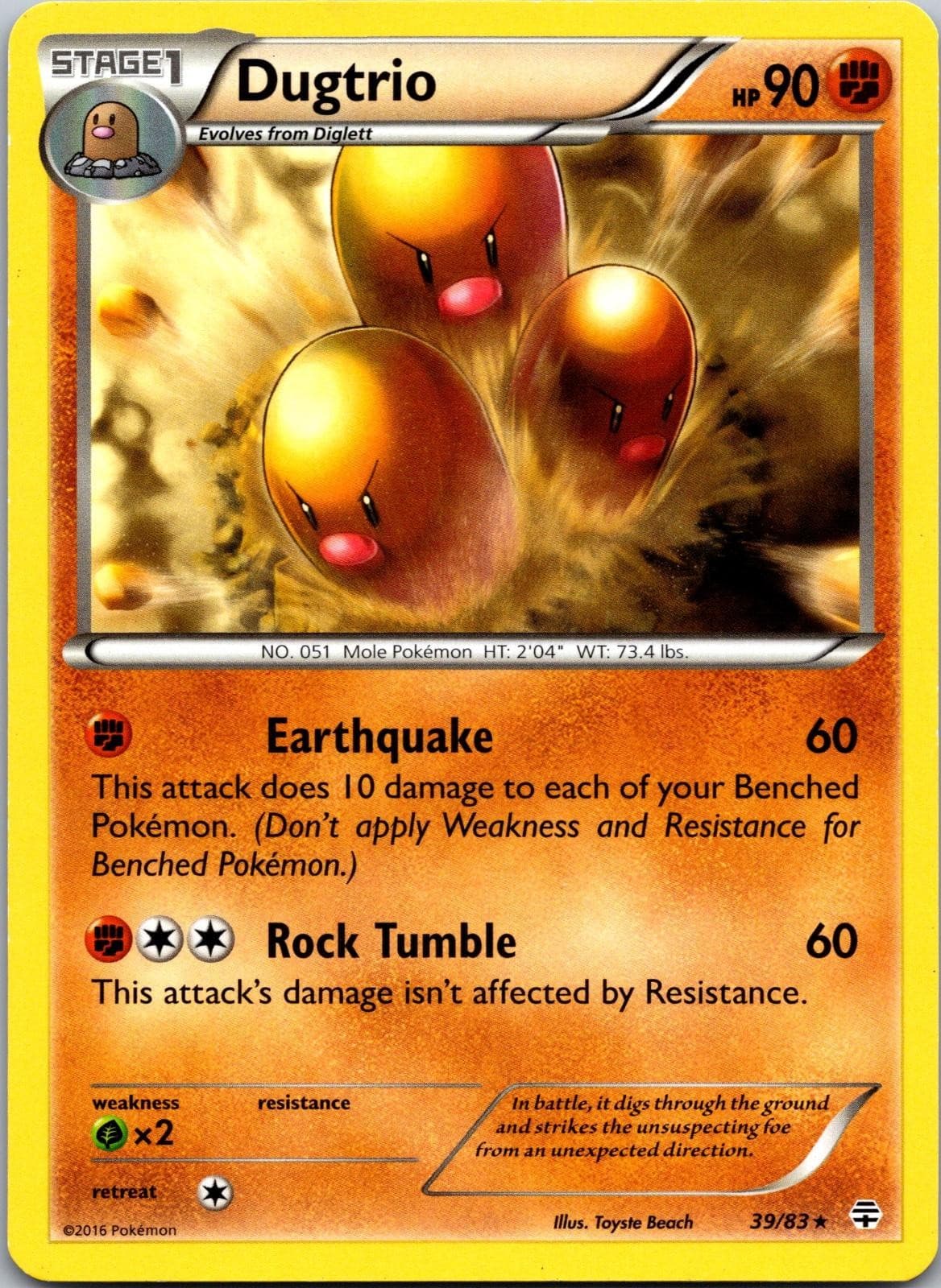 2016 Pokemon Generations Dugtrio 39/83 Rare Near Mint