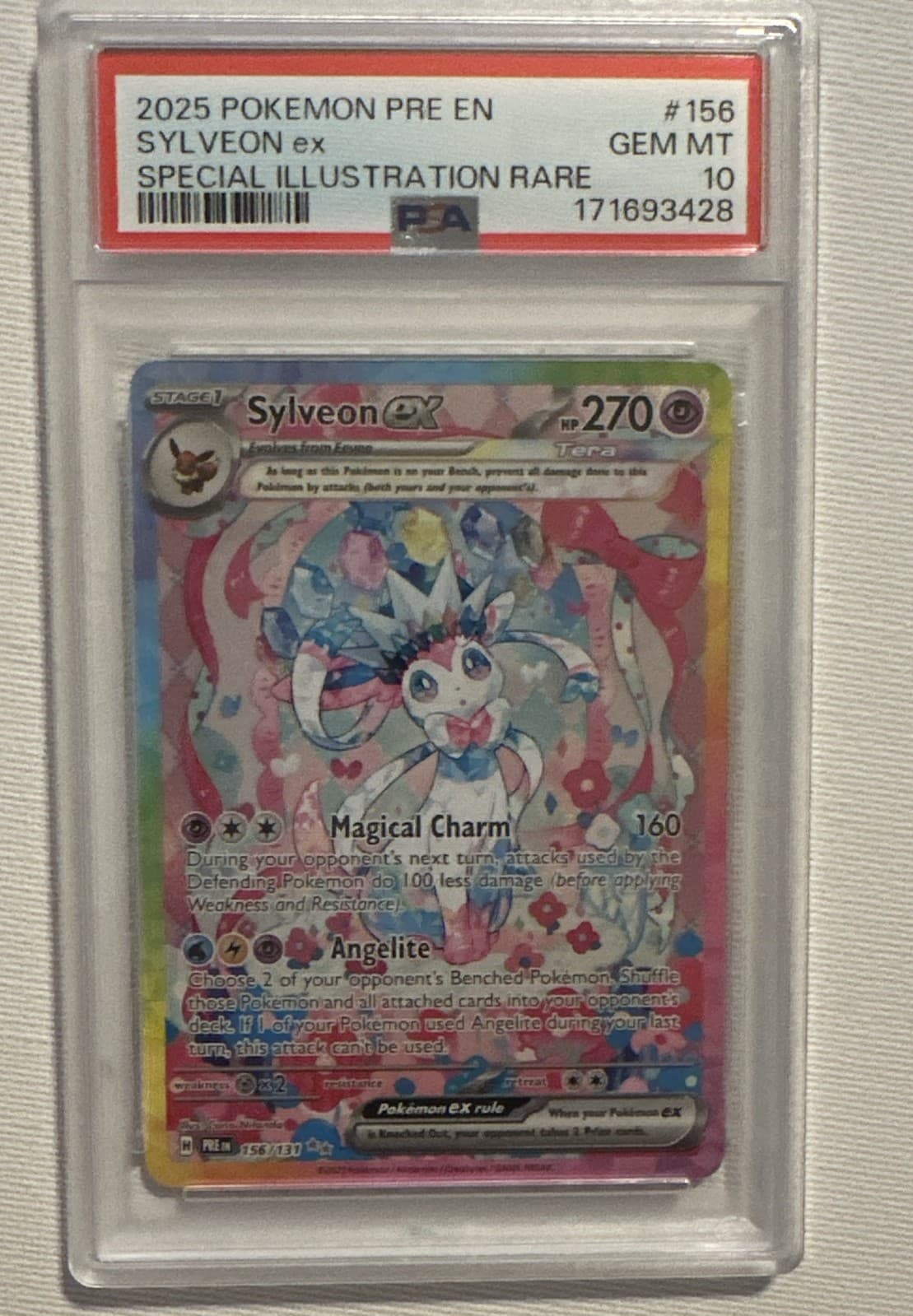 Sylveon ex 156/131 Sv: Prismatic Evolutions Holo - Special illustration - PSA 10