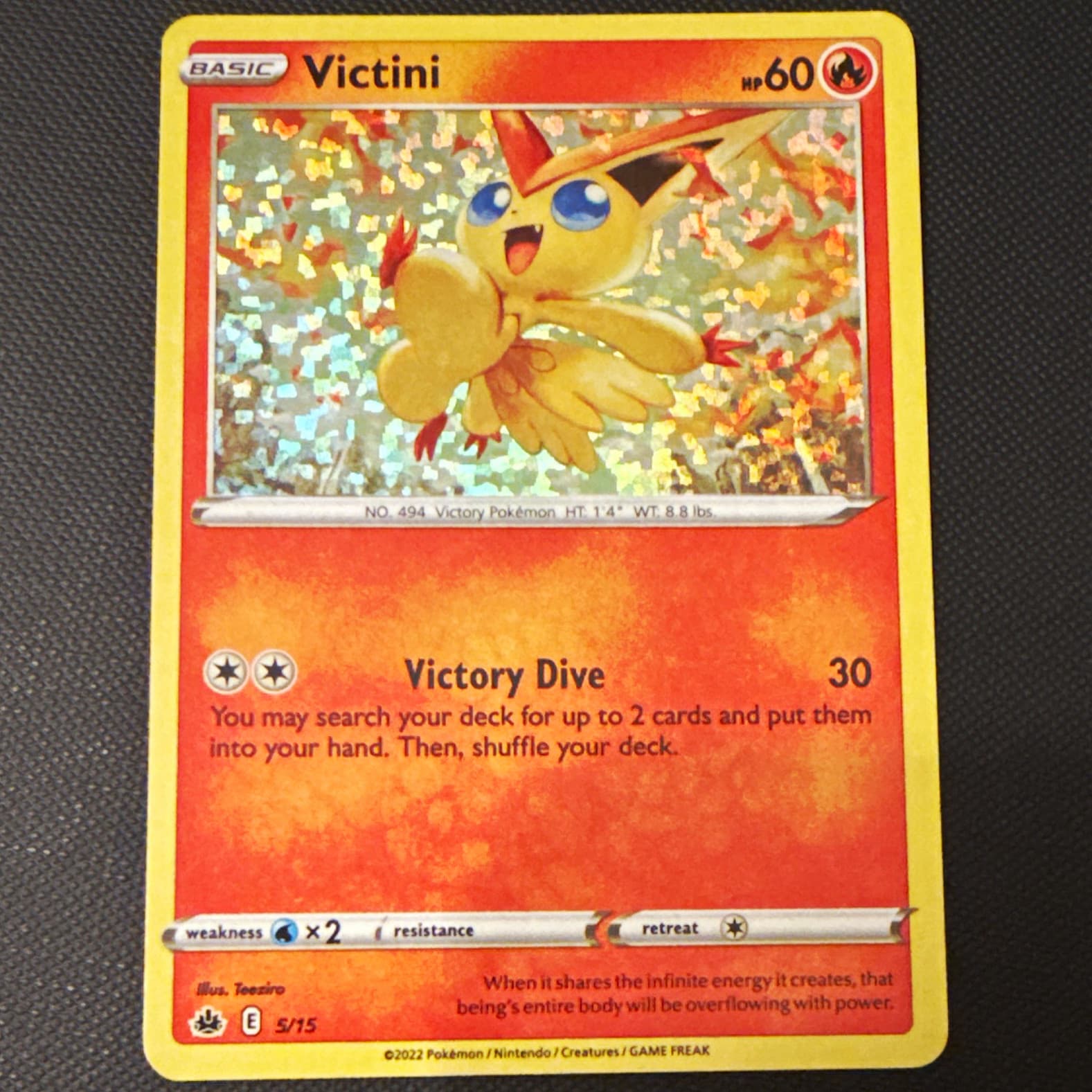 Pokemon TCG Victini 005/015 McDonald's 2022 Holo Promo English HP 60 Teeziro