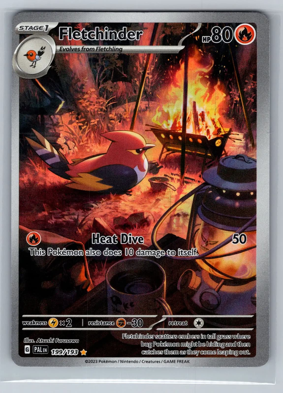 Pokemon 2023 Paldea Evolved Fletchinder #199/193 Secret Rare — photo 1 of 2