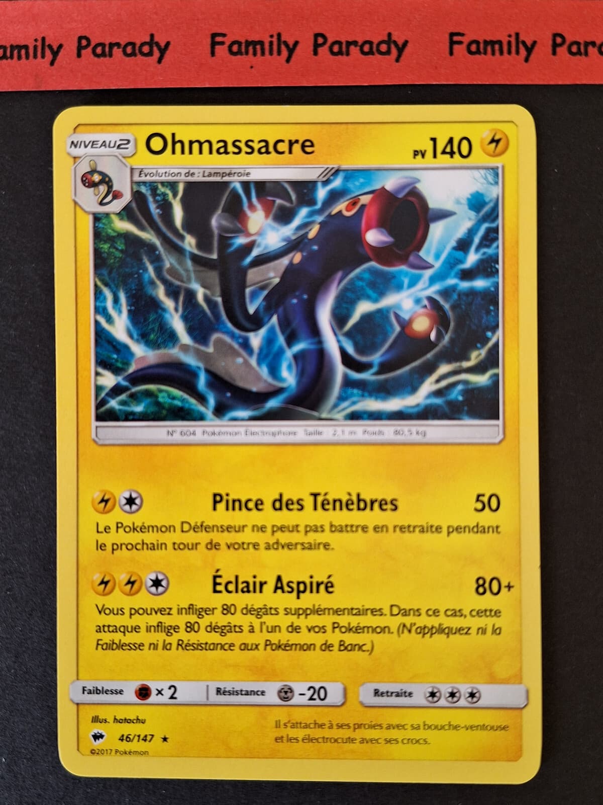 Ohmassacre 140pv 46/147 Carte Pokemon Rare SL3 Ombres Ardentes Français