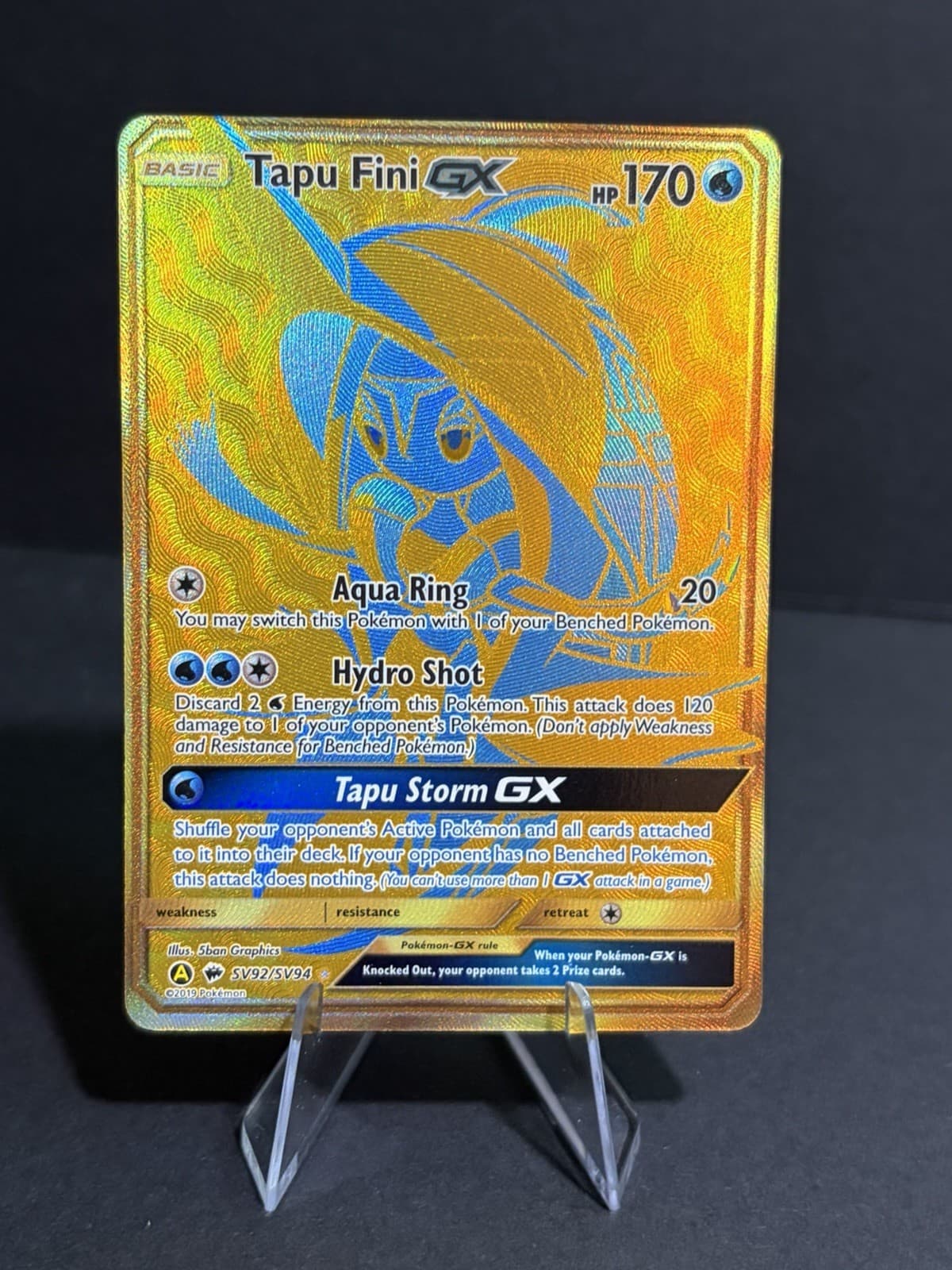 Card Tapu Fini GX Holo Rare Pokemon Hidden Fates Shiny Vault SV92/SV94 - NM