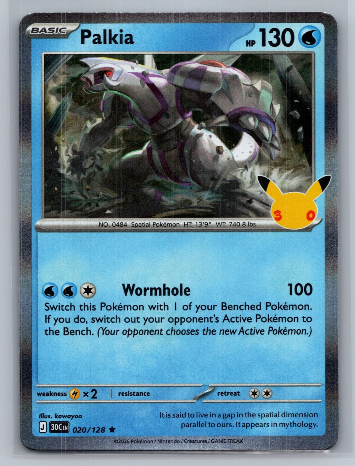 Palkia #20/128 2026 30th Celebration Pokemon TCG
