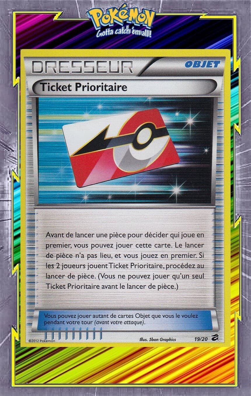 Ticket Prioritaire Holo - NB00:Coffre Des Dragons- 19/20 -Carte Pokemon FR