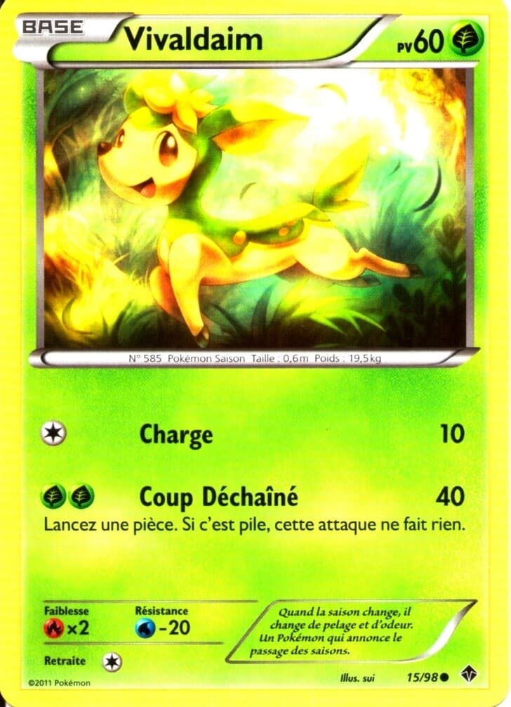 carte Pokémon 15/98 Vivaldaim 60 PV Pouvoirs Emergents NEUF FR