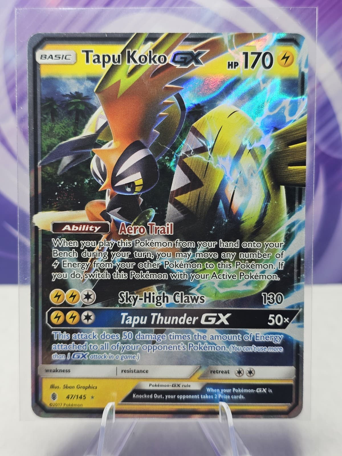 Tapu Koko GX Holo Ultra Rare SM  Guardians Rising 47/145 NM