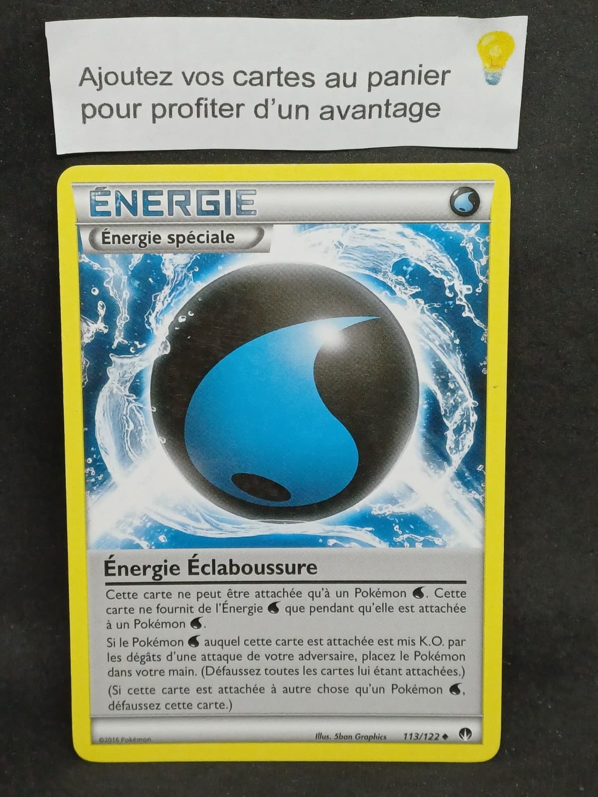 Carte Pokemon energie éclaboussure 113/122 XY9 Rupture Turbo FR