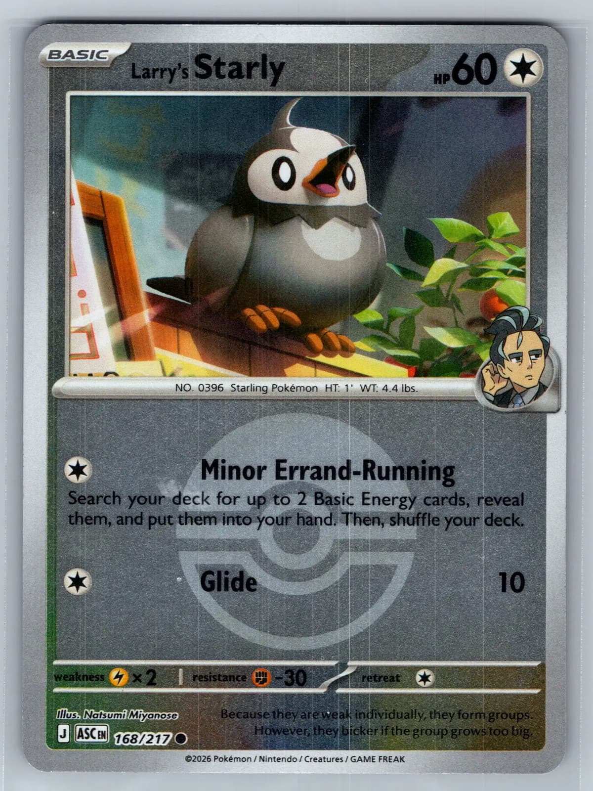 Larry's Starly 168/217 Ascended Heroes Pokemon TCG NM