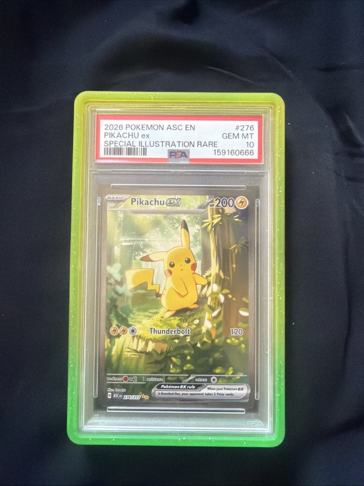 Pikachu ex 276/217 Me: Ascended Heroes Holo PSA 10 w/ Guard (Treekachu)