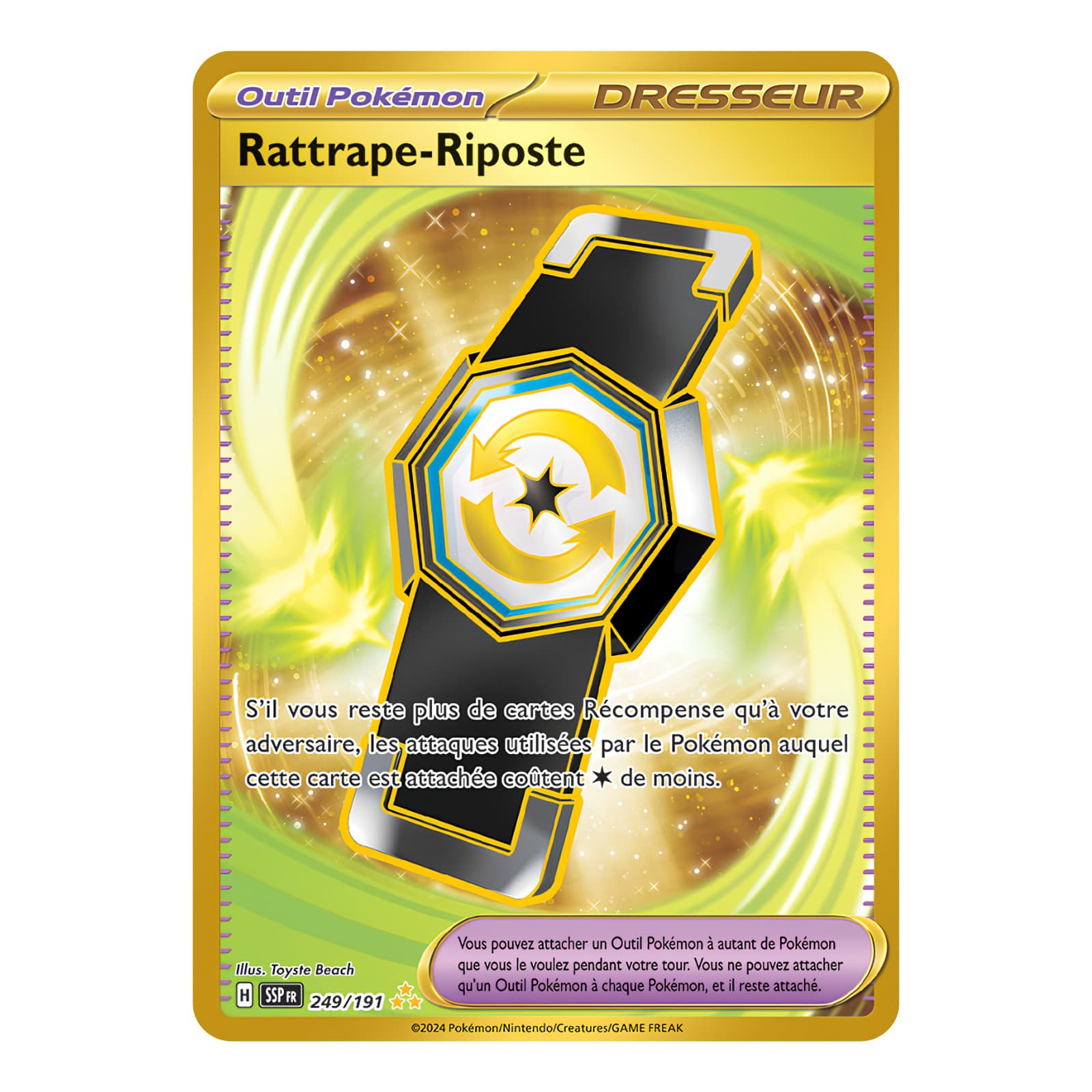 Rattrape-Riposte 249/191 🇫🇷 Carte Pokémon EV08 Étincelles Déferlantes EV8 Gold
