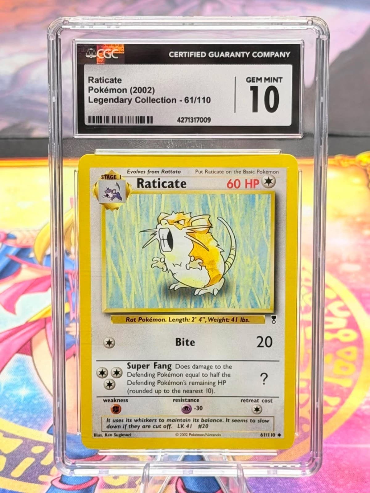 Pokémon TCG Raticate Legendary Collection 61/110 Regular Uncommon CGC 10 Graded