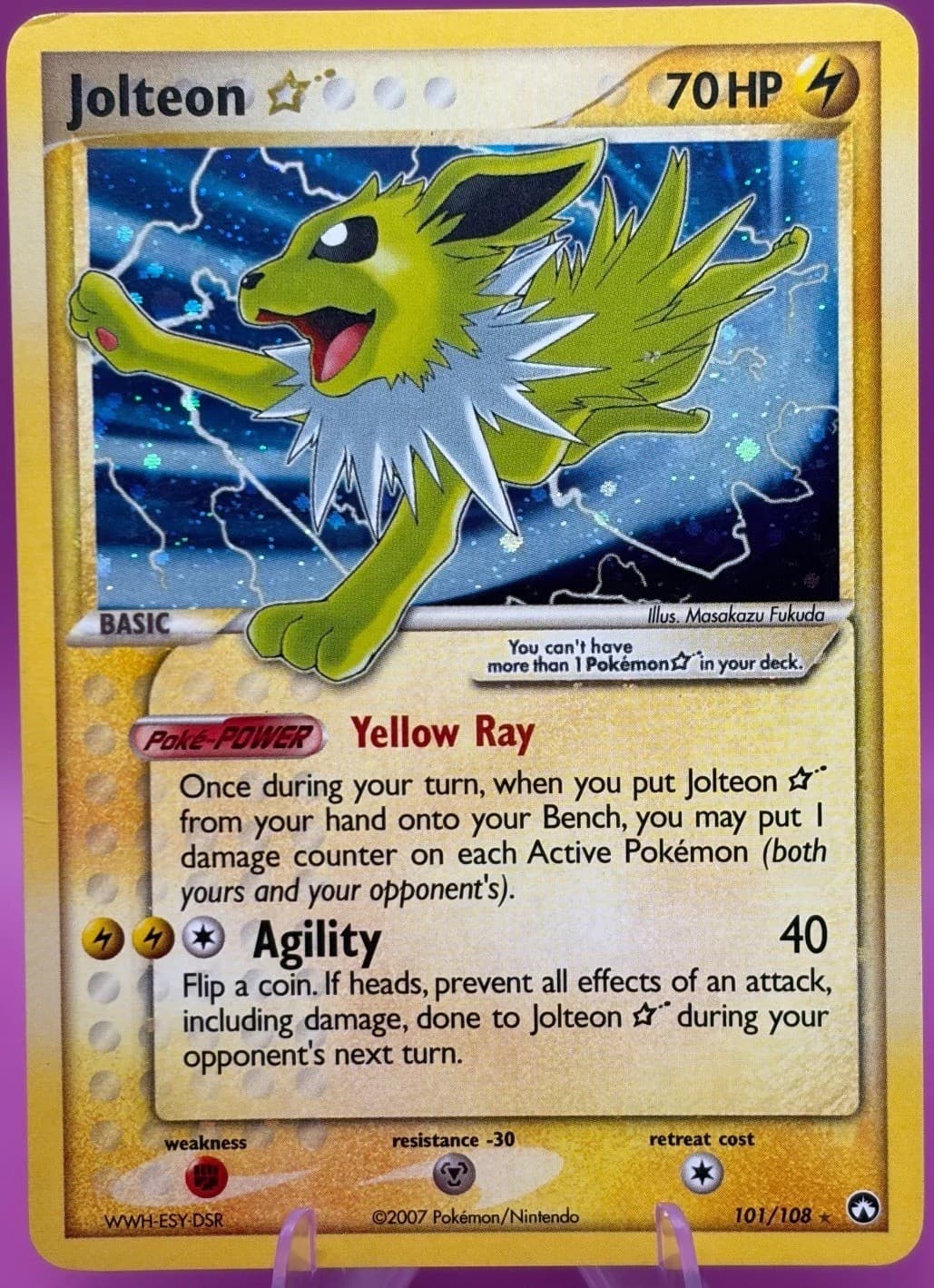 JOLTEON GOLD STAR POWER KEEPERS #101 HOLO 2007 - Last Grade 6 $3.1K
