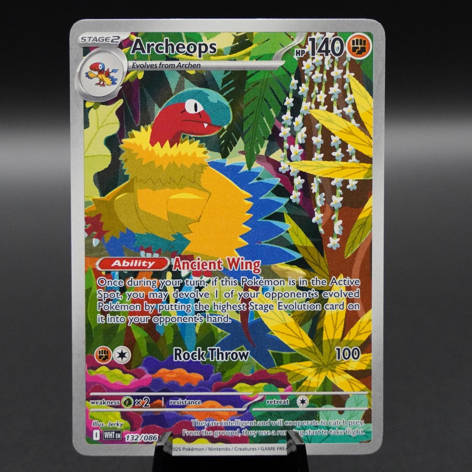Archeops 132/086 Illustration Rare White Flare Pokemon Holo Near Mint