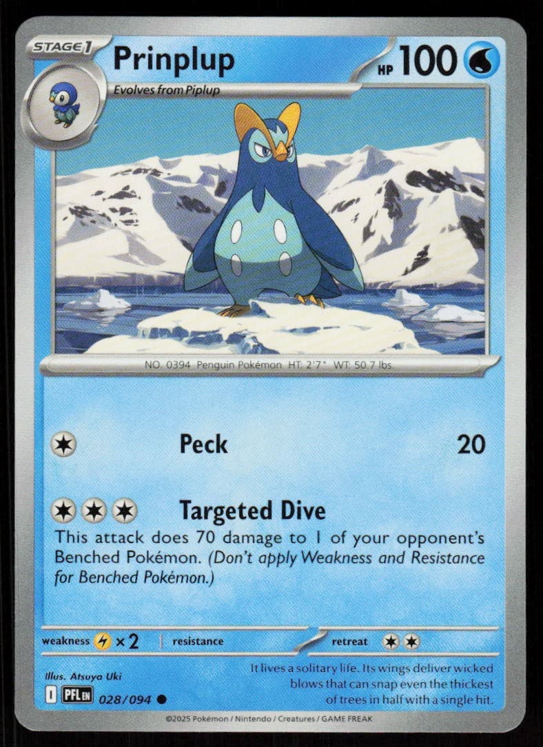 Prinplup 028/094 Common Phantasmal Flames Pokemon Near Mint